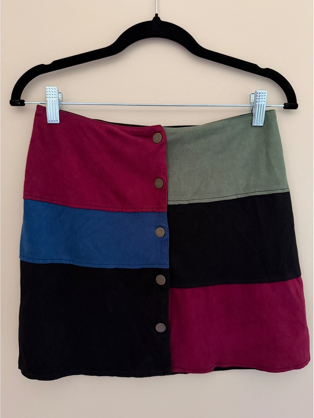 S color block mini skirt